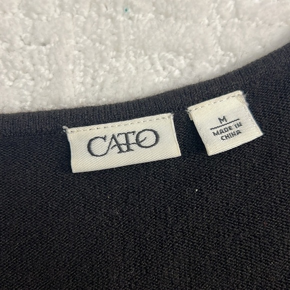 Cato black long sleeve round neck sweater with button accent size medium - Picture 5 of 7